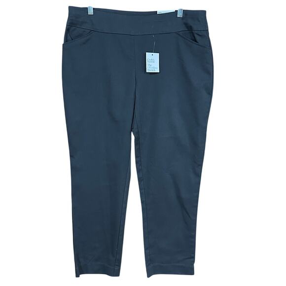 Croft & Barrow 14P Straight Leg Pants Forged Iron Stretch Pull-On Mid Rise NWT - Picture 1 of 13